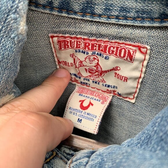 Vintage True Religion Jean Jacket JIMMY Medium Blue - Picture 4 of 4